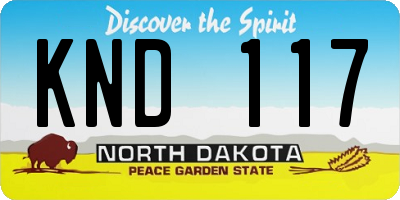 ND license plate KND117