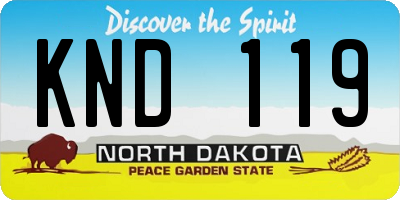 ND license plate KND119