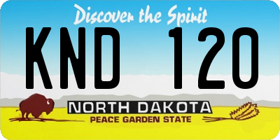 ND license plate KND120