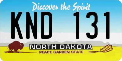 ND license plate KND131