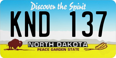 ND license plate KND137