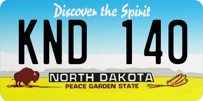 ND license plate KND140