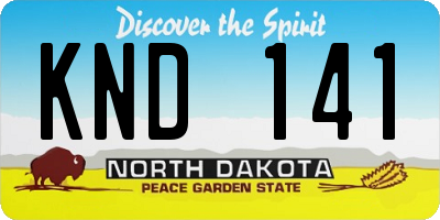 ND license plate KND141