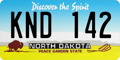 ND license plate KND142