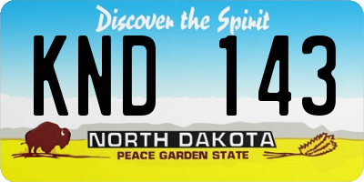 ND license plate KND143