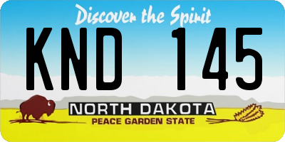 ND license plate KND145