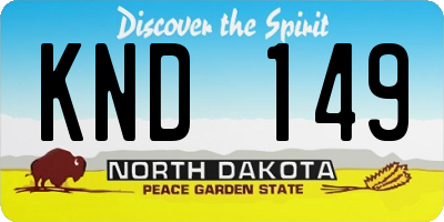 ND license plate KND149