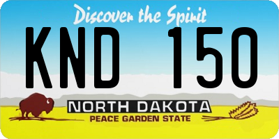 ND license plate KND150