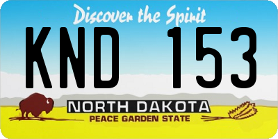 ND license plate KND153