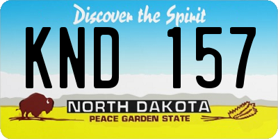 ND license plate KND157