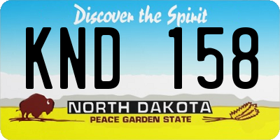 ND license plate KND158