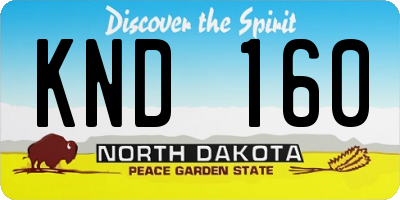 ND license plate KND160