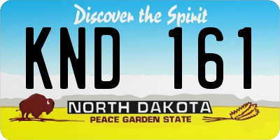 ND license plate KND161