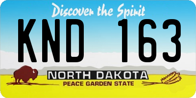 ND license plate KND163