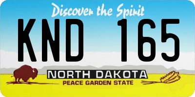 ND license plate KND165