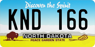 ND license plate KND166