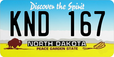 ND license plate KND167