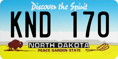 ND license plate KND170