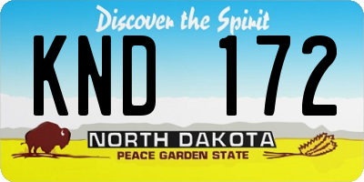 ND license plate KND172