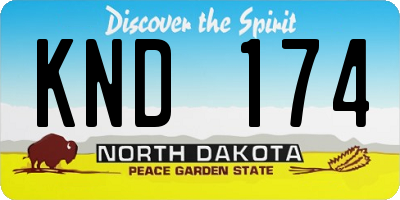 ND license plate KND174