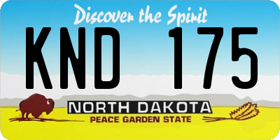 ND license plate KND175