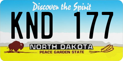 ND license plate KND177