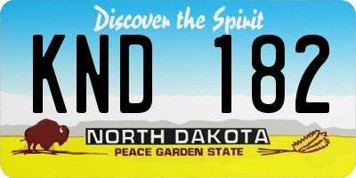 ND license plate KND182