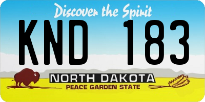 ND license plate KND183