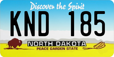 ND license plate KND185