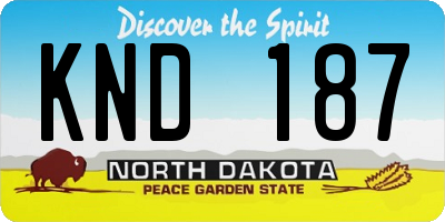 ND license plate KND187