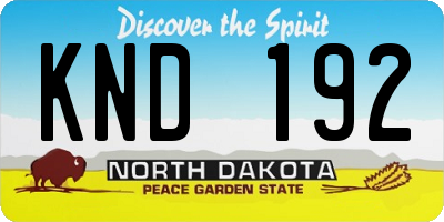 ND license plate KND192