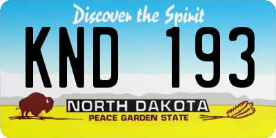 ND license plate KND193