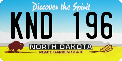 ND license plate KND196