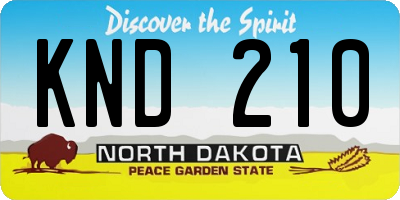 ND license plate KND210