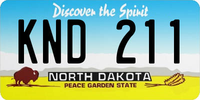 ND license plate KND211