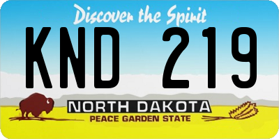 ND license plate KND219