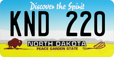 ND license plate KND220