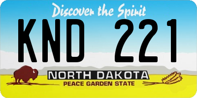 ND license plate KND221