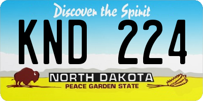 ND license plate KND224