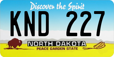 ND license plate KND227