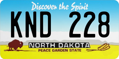 ND license plate KND228