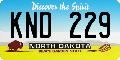 ND license plate KND229