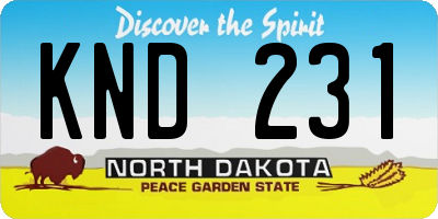 ND license plate KND231