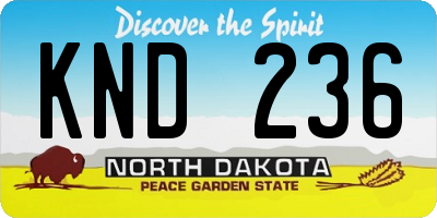 ND license plate KND236