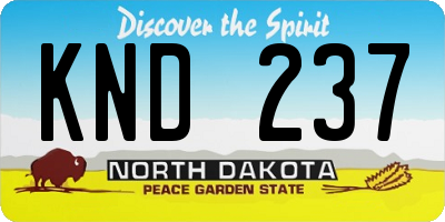 ND license plate KND237