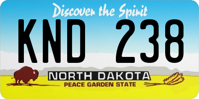 ND license plate KND238