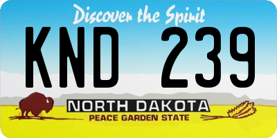 ND license plate KND239