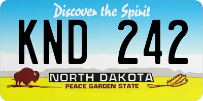 ND license plate KND242