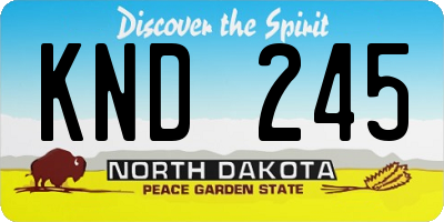 ND license plate KND245