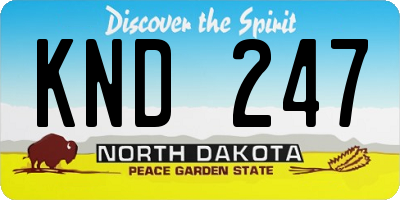 ND license plate KND247